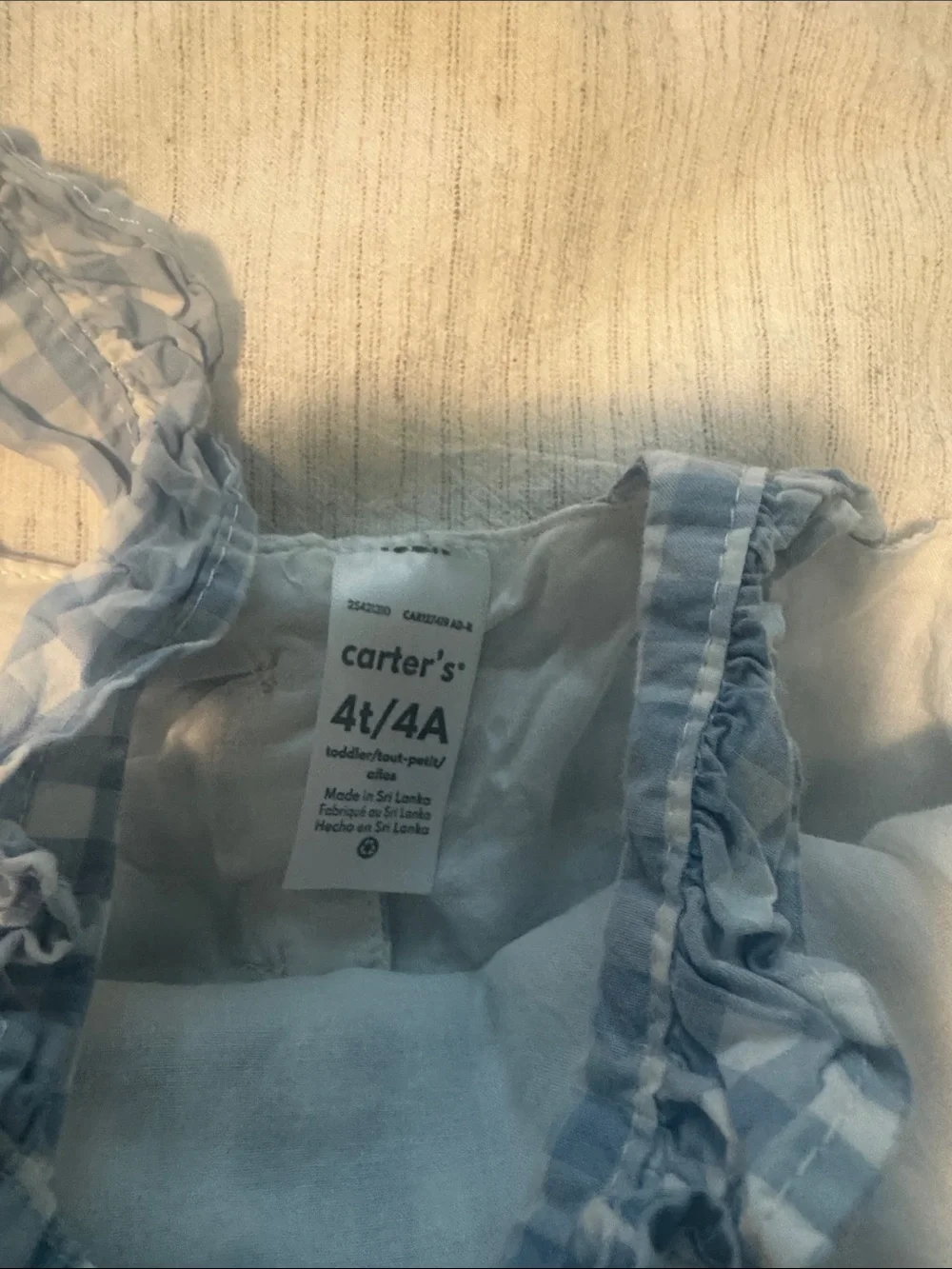 Carter's Light Blue Gingham Tiered Sundress